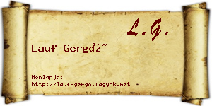 Lauf Gergő névjegykártya